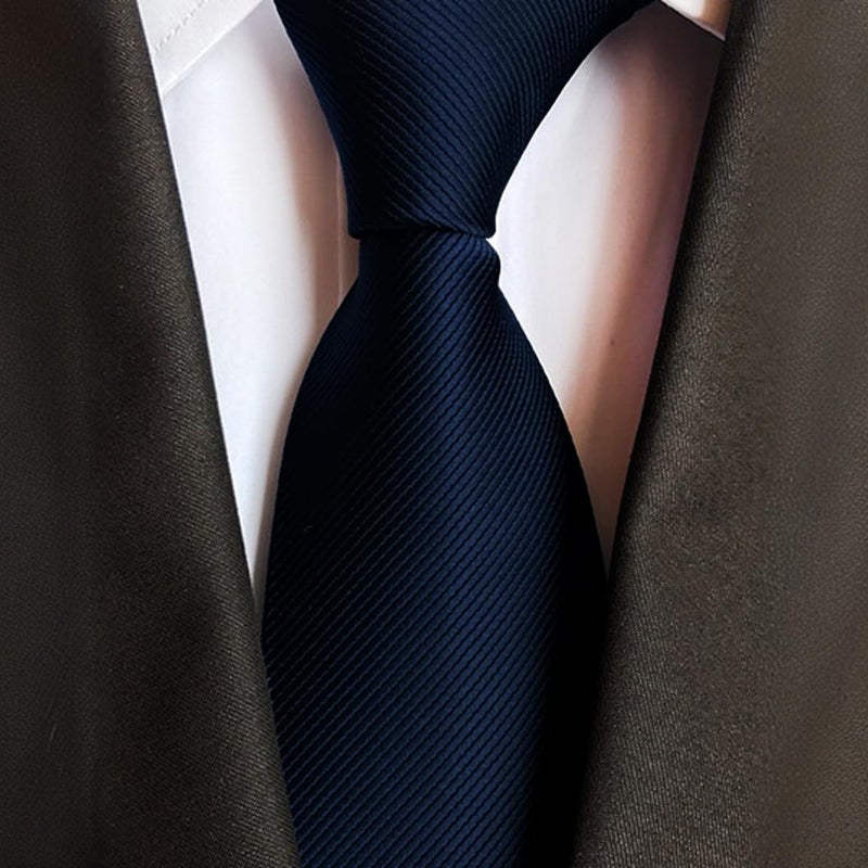 WOXVM Men's Ties Classic Solid Pure Color 3.15" (8CM) Mens Necktie, Premium Formal Black Ties For Men Business Wedding Party - Image 2